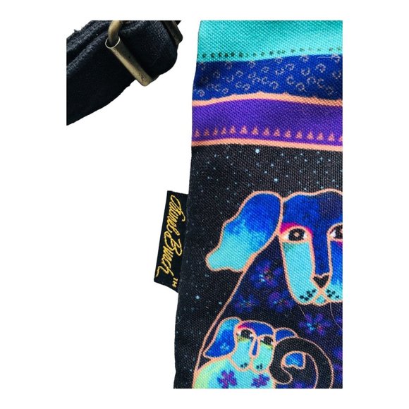 Laurel Burch Cloth Crossbody Bag Purse Dog & Doggies Colorful Design Zippered - Picture 5 of 16
